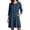 Navy, variant on Noric Women's 3/4 Sleeve Mini Dresses Embroidered Loose Fit Summer Casual with Pockets Solid Color Shift Dress