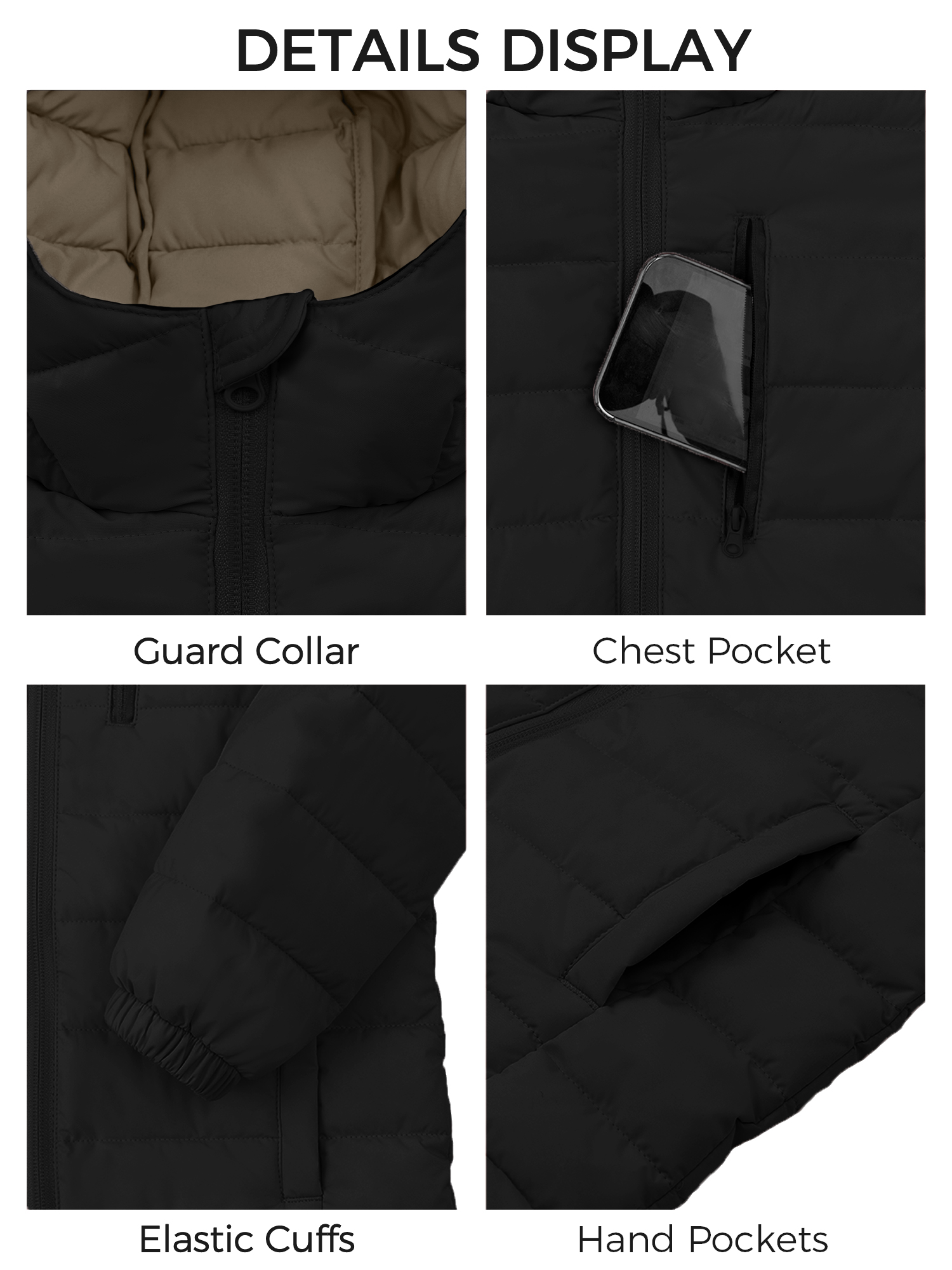 Wantdo Big Boys' Insulated Winter Jacket with Hood, Black photo 5