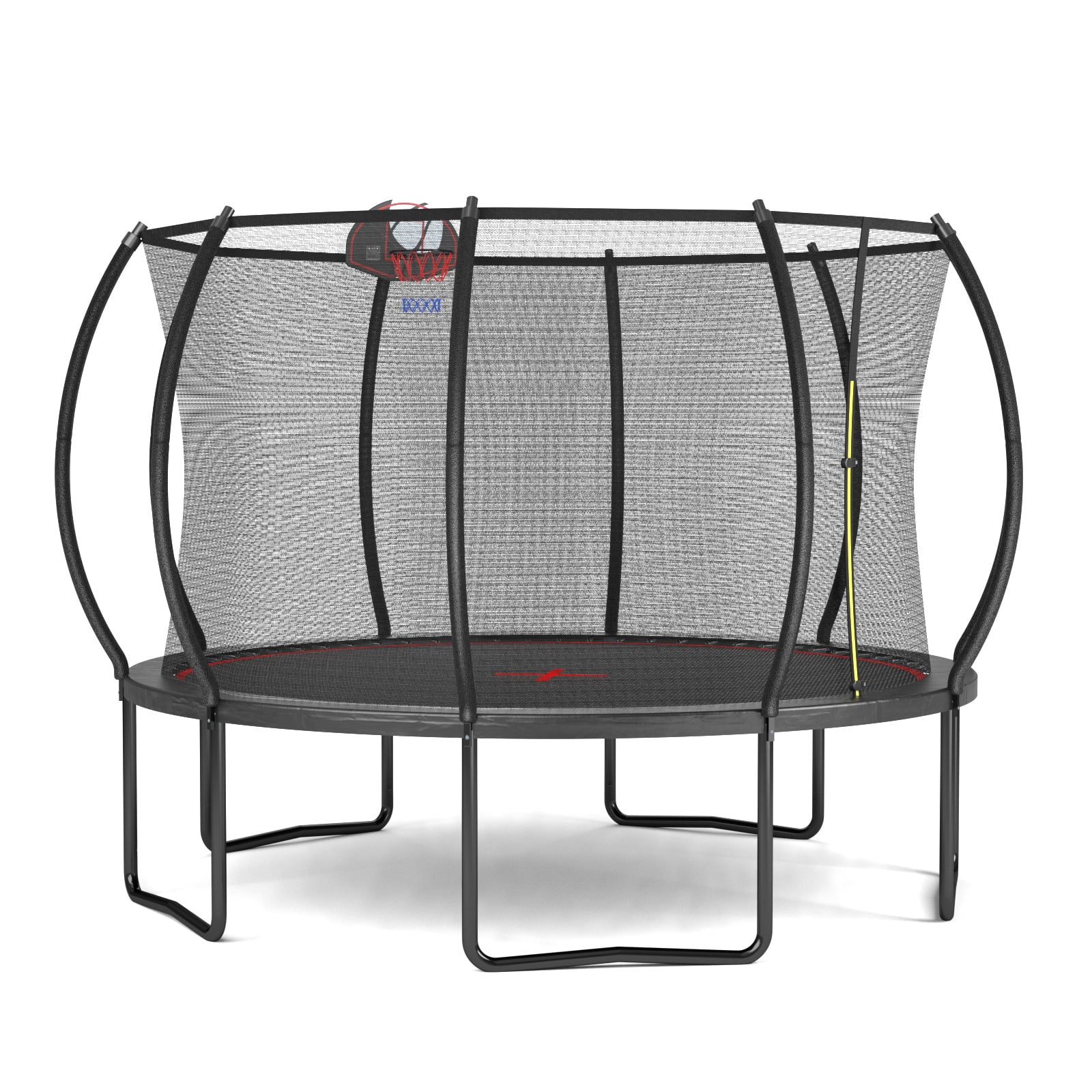 Alvantor Trampoline 12Ft for Kids, Pumpkin Trampoline with Basketball Hoop,Outdoor Trampolines for Yard Black
