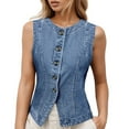 thumbnail image 1 of Zmoon Women's Short Slim Denim Vest, 1 of 5