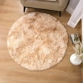 thumbnail image 3 of IR Imperial Rooms Shaggy Rug 4x4ft for Bedroom Fluffy Shag Rug Anti-Slip Living Room Washable Soft Carpet Tie Dye Brown, 3 of 12