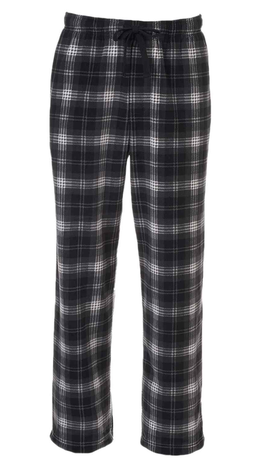 Croft & Barrow - Mens Black Plaid Flannel Sleep Pants Pajama Bottoms ...
