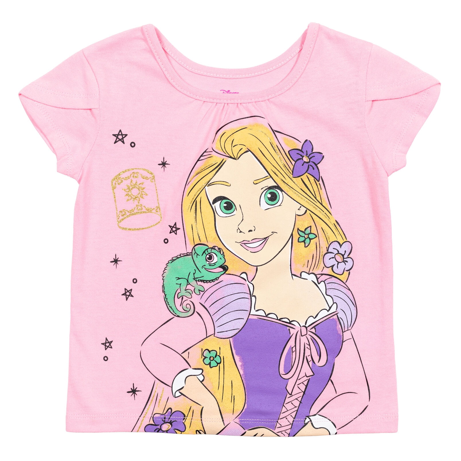 Disney Tangled Little Girls' T-Shirt and Tutu Skirt Set with Scrunchie Purple Rapunzel