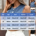 thumbnail image 3 of Uaswgudfs ​Cropped Denim Vest: Women's Autumn Collarless Button-Front Jacket with Chest Pockets - Sleeveless Fitted Style​, 3 of 7