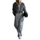 thumbnail image 1 of Conjunto Deportivo Informal de 2 Piezas para Mujer, Sudadera con Capucha y Pantalón Deportivo, Ideal para Viajes y Aeropuertos. Conjuntos de Estar por Casa. Gris XL, 1 of 9