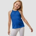 thumbnail image 2 of Gubotare Tank Tops for Girls Trendy Toddler Girls T-Shirts Kids Dance Tank Top Racerback Crop Tank Top Soild Sleeveless Sports Dance Top (Blue,7-8 Years), 2 of 4
