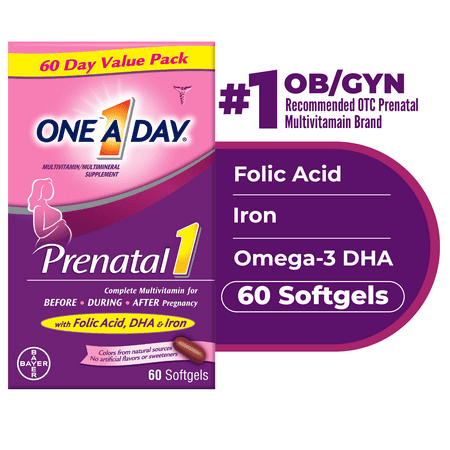 UPC 016500560104 product image for One A Day Women s Prenatal Multivitamin with Folic Acid  DHA and Iron  60 Ct | upcitemdb.com