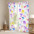 thumbnail image 3 of Feelyou Kawaii Colorful Bow Black Out Curtains, Chic Princess Ribbon Curtains Pack of 2 (42x63 Each), Cute Cartoon Bowknot Bedroom Curtains, Window Curtains Bedroom Decor, 3 of 6