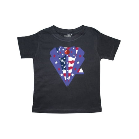 

Inktastic American Flag Tuxedo 4th of July Gift Toddler Boy Girl T-Shirt