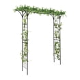 thumbnail image 2 of 81 Inch Metal Garden Arbor for Climbing Plants, Black Archway Trellis for Wedding & Backyard Decor, Heavy Duty Outdoor Plant Support, 2 of 9