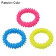 thumbnail image 2 of Walbest Durable Dog Squeaky Chew Toys for Aggressive Chewers Dental Teething Cleaning, Non-Toxic Soft Natural Rubber, Cute Ring Design -3.54 inches (Random Color), 2 of 6