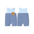 thumbnail image 3 of Aojekbee Baby Boy Tank Top Romper Casual Contrast Color Round Neck Sleeveless Jumpsuit Infant Toddler Overalls, 3 of 10