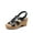 BLACK, variant on Women's Strappy Wedge Sandals with Elastic Sponge Midsole and Cork Heel