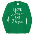 thumbnail image 2 of Wild Bobby I Love Jesus and Naps Inspirational/Christian Men Long Sleeve Shirt, Kelly, Small, 2 of 5