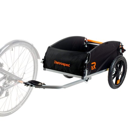 Retrospec Rover Hauler Cargo Bike Trailer, Tow Behind Extra Storage Bicycle Carrier, Foldable
