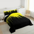 thumbnail image 3 of Homewish Abstract Ombre Stripes Bedding Comforter Set,Modern Geometric Pattern Twin Comforter Sets,Black Yellow Line Bedding Set For Adults,Breathable Home Decor Reversible,2pcs, 3 of 8