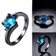 thumbnail image 4 of Love Aquamarine Zircon Black Metal Anillo en forma de corazón Joyería de compromiso de boda Wmkox8yii fajkfhkj2990, 4 of 6