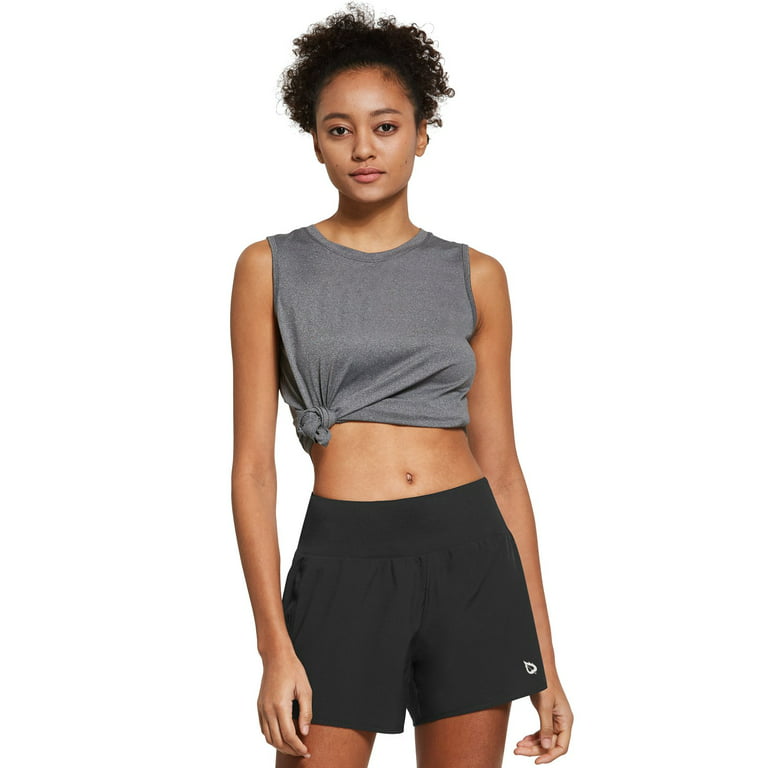 Baleaf women's lined mesh black athletic shorts high rise large - $18 -  From Julie