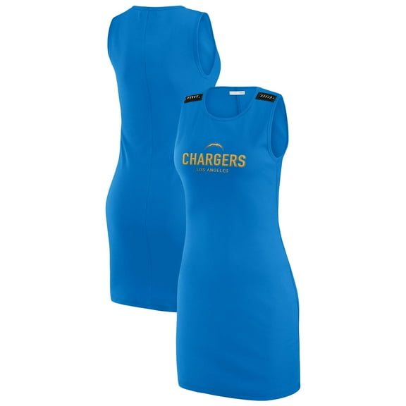 Women's WEAR by Erin Andrews x Gracie Hunt Powder Blue Los Angeles Chargers Ribbed Tank Dress