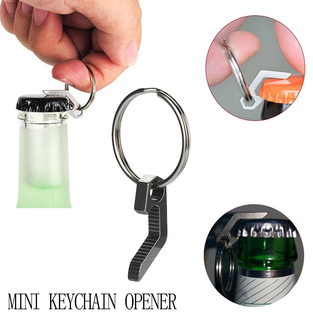 1Pcs Beer Bottle Opener Mini Keychain Key Ring Small Tool Steel Keyring 100%