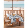 thumbnail image 2 of Outdoor Tablecloth with Umbrella Hole for Patio/Picnic/Party/Camping, Blue Coastal Waterproof Table Cloth Rectangle Table Cover Washable, Orange Starfish Coral Summer Beach Nautical (60"x 84"), 2 of 8