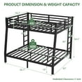 thumbnail image 2 of Miniyam Full XL over Queen Metal Bunk Bed with 2 Ladders, Heavy Duty Noise-Free Frame with Guardrails, No Box Spring Needed, for Adults, Black, 2 of 7