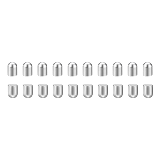 Lot de 20 6mm x 10mm Goujons, Tête Ronde en Acier Inoxydable 304, Argent