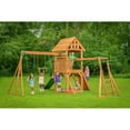 thumbnail image 3 of Creative Cedar Designs Mountain View Lodge Swingset With Yellow Accessories and Green Slide, 3 of 7