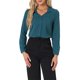 thumbnail image 1 of Camisa de botón de manga larga con escote en V elegante para mujer INSPIRE CHIC XS Azul Pavo, 1 of 6