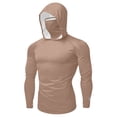 thumbnail image 7 of Men's Fishing UPF 50+ Sun Protection Hoodie Regular Fit Solid Color Hooded Long Sleeve with Thumb Holes & Watch Window Quick Dry UV Shirt Coffee L, 7 of 7