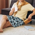 thumbnail image 2 of Cauagu Angry Shark Print Pajama Bottoms for Men Sleep Pajama Shorts Elastic Waistband Sleep Pajama Short Men's PJ Shorts -Large, 2 of 6
