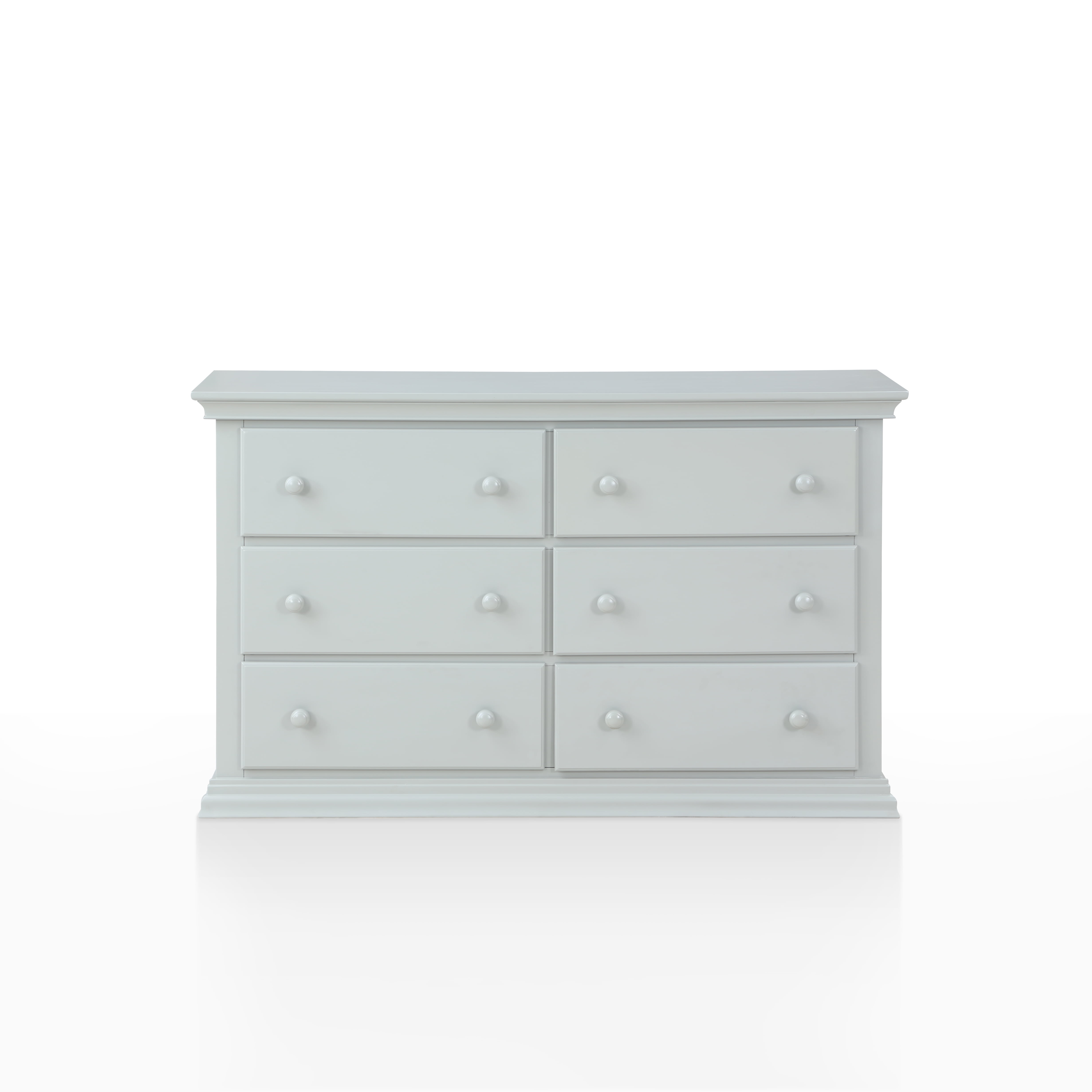 Suite Bebe Celeste 6 Drawer Double Dresser Light Gray