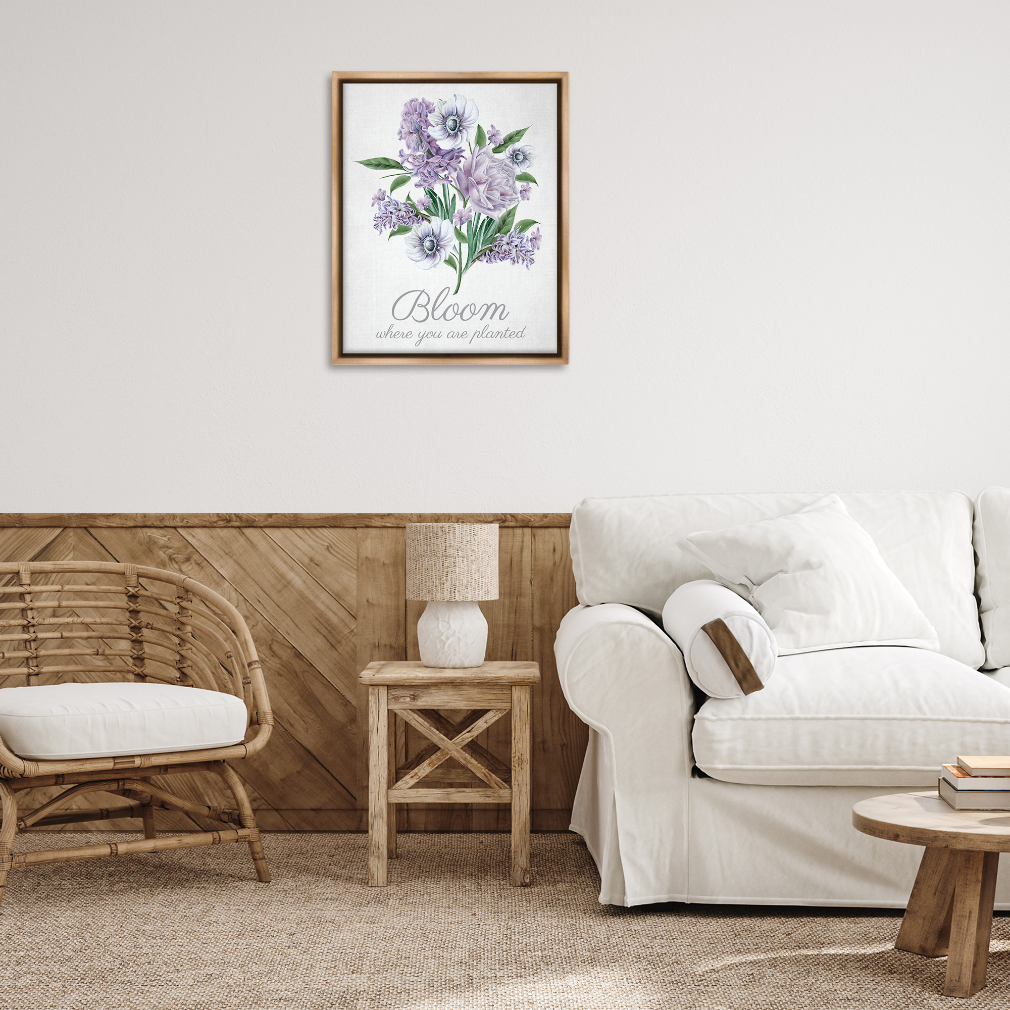 Stupell Industries Vintage Bloom Phrase Botanical & Floral Painting Brown Floater Framed Art Print Wall Art, 25 x 31