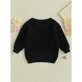 thumbnail image 5 of Musuos Baby Girl Autumn Sweater, 9 12 18 24M Flower Letter Pattern Long Sleeve Round Neck Knitwear Pullover, 5 of 10