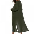 thumbnail image 2 of Women‘s Lightweight Long Sleeve Cardigan Sweaters Irregular Split Open Front Thin Knit Sweater with Pockets, 2 of 5