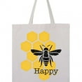 thumbnail image 4 of Inktastic Honeycomb Bee Happy Tote Bag, 4 of 4