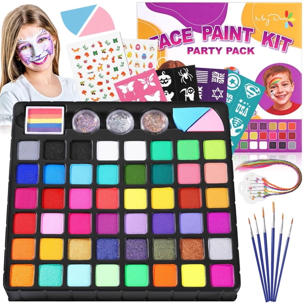 Kit de Pintura para Cara y Cuerpo Maydear de 48 Colores con Accesorios
