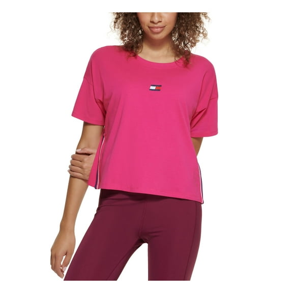 TOMMY HILFIGER SPORT Womens Pink Logo Graphic Short Sleeve Crew Neck T-Shirt M