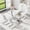 Table+4 White Chairs, variant on ExtraLco Glass Dining Table Set for 6, 63 Inch Silver V-Leg Table with 6 Light Gray PU Chairs