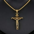 thumbnail image 3 of POINTERTECK Hommes Argent Acier Inoxydable Jésus-Christ Crucifix Croix Pendentif Collier Chaîne, 3 of 6