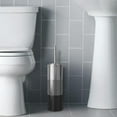 thumbnail image 4 of Slim Compact Stainless Steel Toilet Brush Holder For Bathroom Storage - Sturdy, Deep Cleaning, Metal With 3-Tone Platinum Finish, 4 of 6