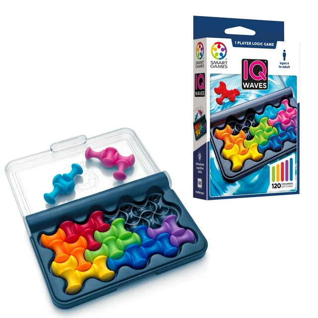 SmartGames IQ Waves Juego de viaje para resolver problemas con 120 desafíos para edades de 6 años - Adulto