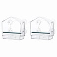 thumbnail image 1 of 2X Window Bird Feeders with Strong Suction Cups, Clear Bird Feeder Bird House with 2 Compartment Removable Tray, 1 of 7