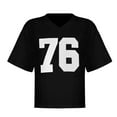 thumbnail image 5 of Yuanlong Womens T-Shirts Plus Size Lady 76 Digital Graphic Short Sleeve V-Neck Tee Shirts Streetwear Versatile Cozy Tops, 5 of 9