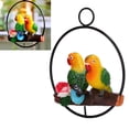 thumbnail image 4 of Escultura de Loros Colgantes, Resina Brillante Resina Estatua de Anillo Colgante Natural impermeable para patio para la decoración del jardín, 4 of 7