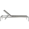 thumbnail image 3 of Pemberly Row Modern Aluminum Outdoor Chaise Lounge in Gray/Silver, 3 of 5