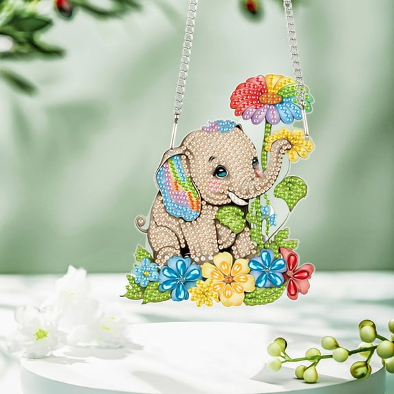 Flower Elephant Diamond Art Painting Kit Wall Hanging