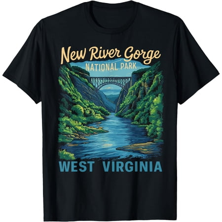 New River Gorge National Park Bridge Rafting Hiking Vintage T-Shirt
