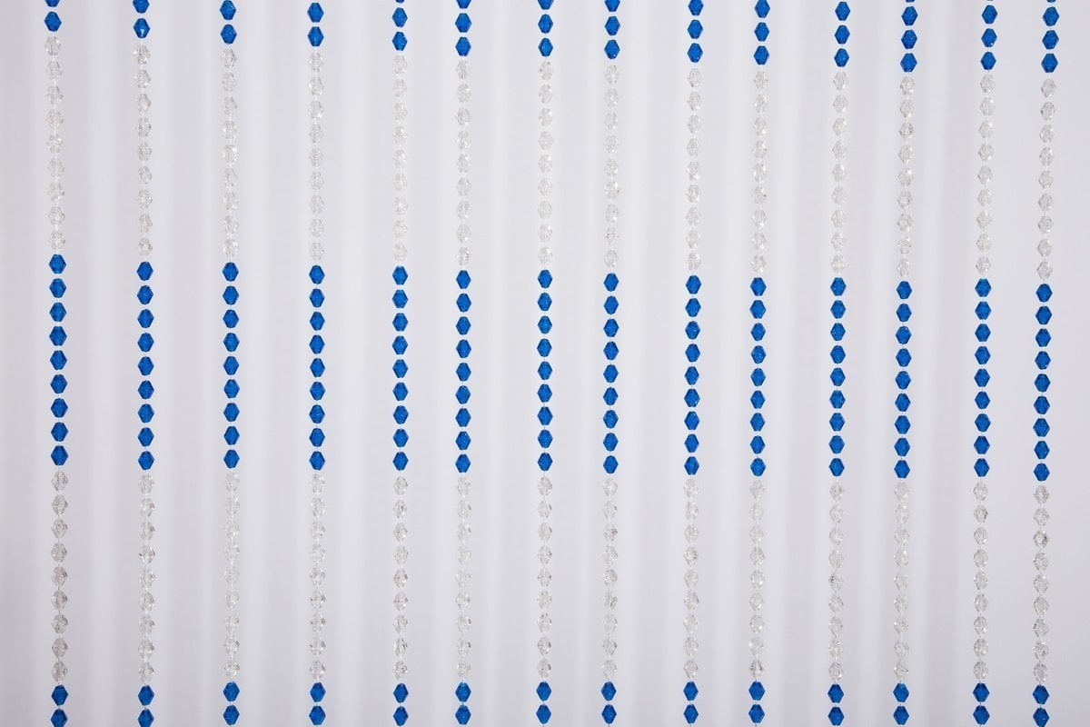 THY COLLECTIBLES Beautiful Home Decor Acrylic Beaded Curtain Door Screen Divider - Acrylic Blue & Crystal Clear Buttons