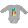 thumbnail image 3 of Inktastic First Birthday Boy Lion 1 Year Old Boys or Girls Long Sleeve Baby Bodysuit, 3 of 5